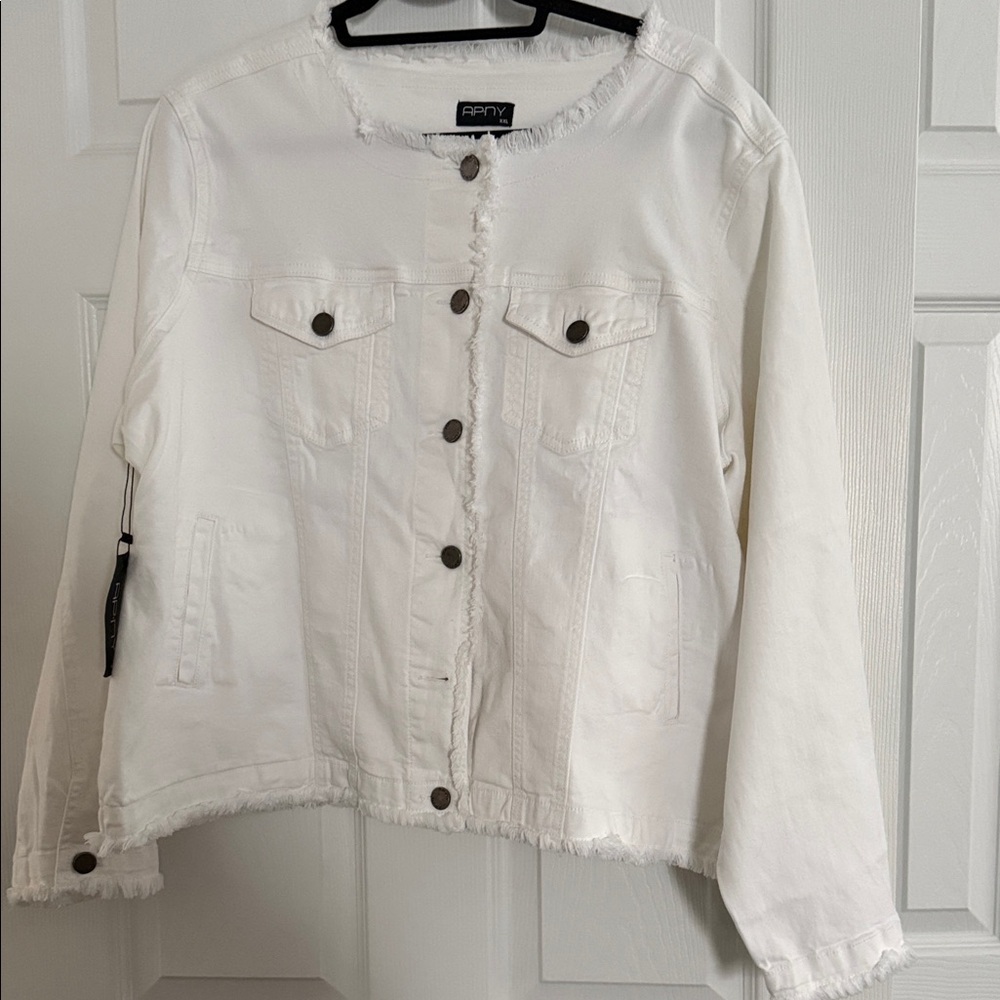 APNY Women's White Jean Jacket
